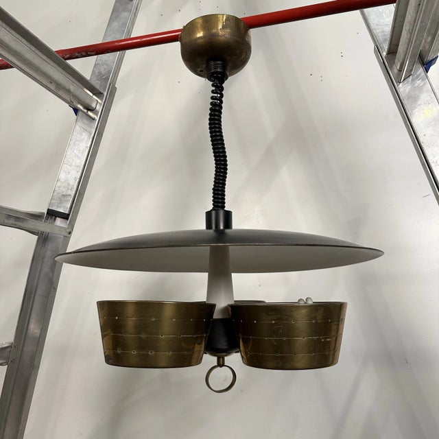 Mid-Century Modern Gerald Thurston Lightolier Pull Down Pendant Chandelier Ceiling Lamp Mid-Century Modern For Sale - Image 3 of 12