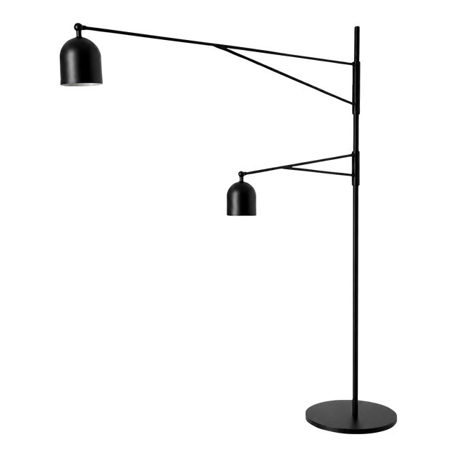 Anatomy Design for Karakter “Awkward” Double-Arm Black Metal Floor Lamp For Sale