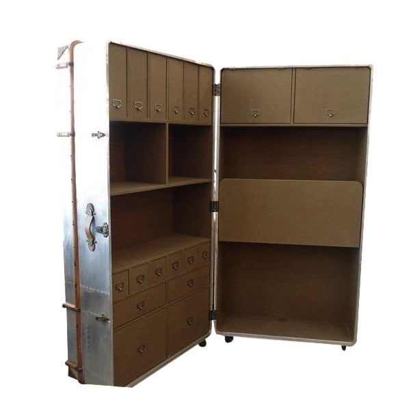 Restoration Hardware Steamer Trunk Secretary | Chairish