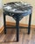 Antique Chinoiserie 24" Black Round Accent Table With Curved Drawer For Sale - Image 4 of 8