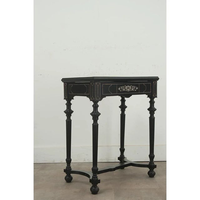 19th Century French 19th Century Ebonized Vanity With Inlay For Sale - Image 5 of 12