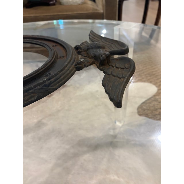 Metal Vintage Federal, Americana Style Cast Iron Round Eagle Frame For Sale - Image 7 of 13