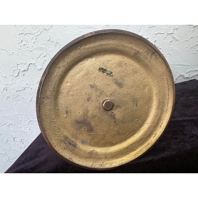 Vintage Taiwanese Cast Metal Eagle Sculptures on Globe Bases – Pair, 1970s For Sale - Image 10 of 10