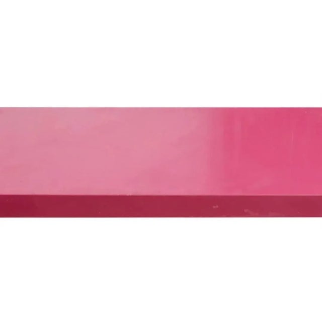 1980s Monumental Hollywood Regency Pink Lacquered Altar Table For Sale - Image 5 of 7