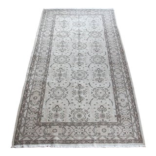 Handmade Room Size Turkish Oushak Rug-8' 8'' X 4' 8'' For Sale