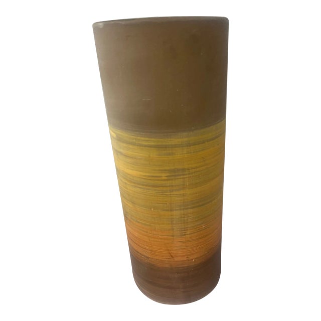 1970s Royal Haeger Sandstone Glaze Cylinder Vase For Sale