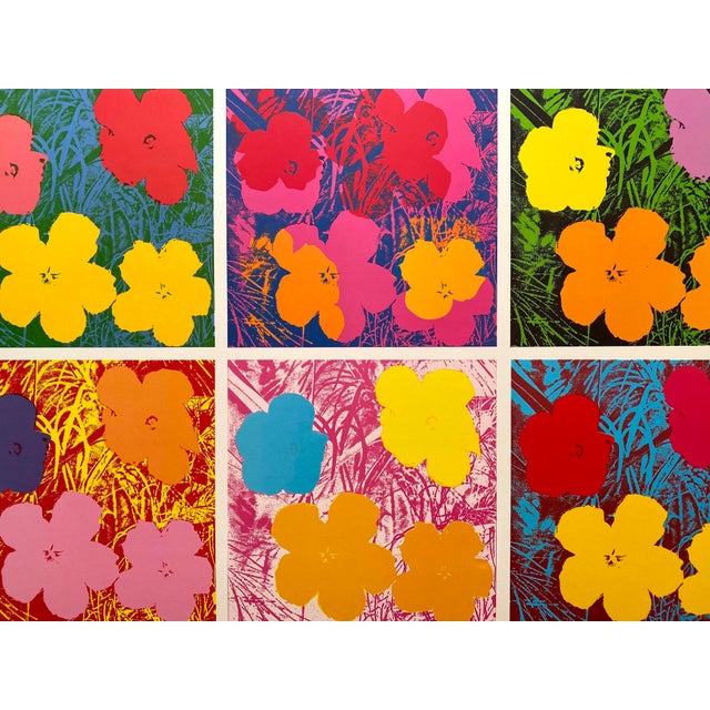 Pink Andy Warhol Estate Vintage 1989 First Edition Lithograph Print Extra Large Framed Pop Art Poster " Flowers " 1970 For Sale - Image 8 of 15