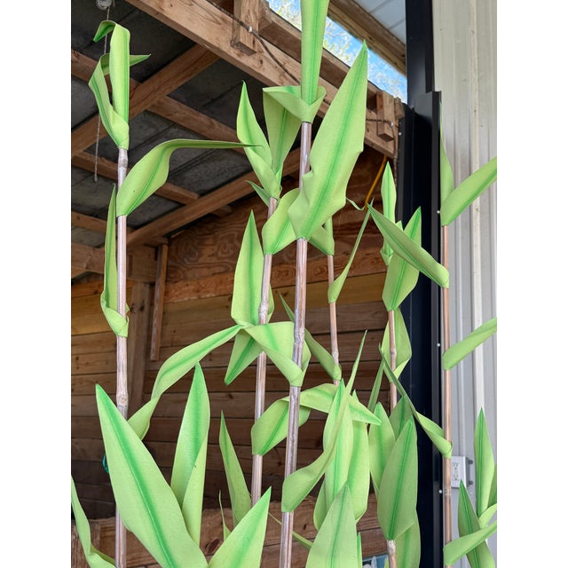 Coastal Tropical Bamboo Canvas Palms-Pair For Sale In Naples, FL - Image 6 of 11