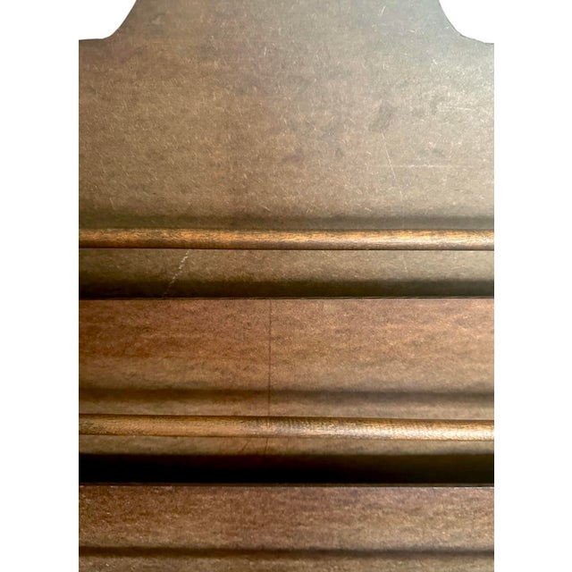 Vintage Mid Century / Arts & Crafts Wooden Book Shelf / Case / Trough / Magazine Rack / Library Stand / Holder With Rolling Brass Ball Feet For Sale - Image 11 of 12