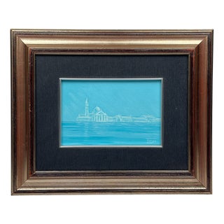 Luigi Targa, Venetian Lagoon in the Heavenly Glare, Padua, Italy, 1970s, Oil on Canvas, Framed For Sale