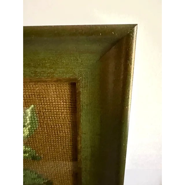 Vintage Floral Needle Point For Sale - Image 4 of 5