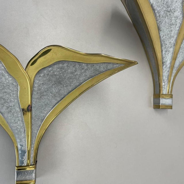 1950s Bi-Color Wall Lights attributed to Henri Fernandez for Honoré, France, 1970s, Set of 2 For Sale - Image 5 of 18