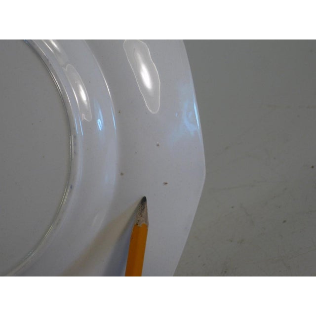 White Dinner Wall Plate, Blue Transferware Scenic, John G Alcock Blantyre Cobridg 19th C. England For Sale - Image 8 of 12