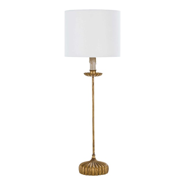 Regina Andrew Clove Stem Buffet Table Lamp With Natural Linen Shade For Sale