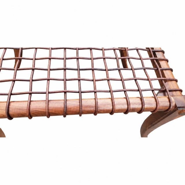 Solid Walnut Klismos Ottomans With Cushions For Sale - Image 4 of 6