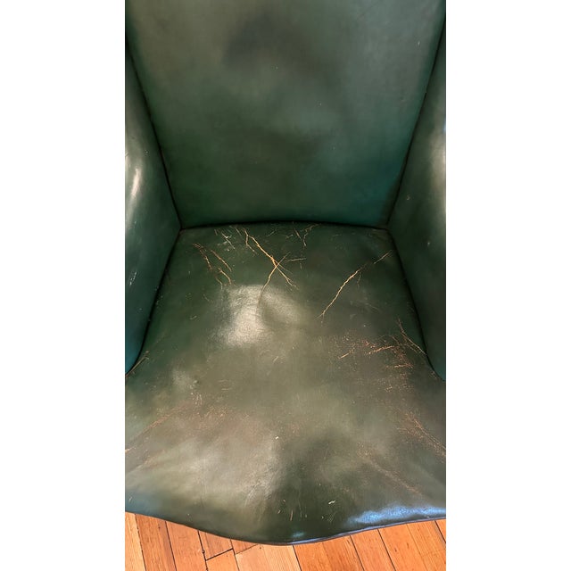 Beautiful leather vintage chairs in deep green color. Great structural support and used vintage condition with some...