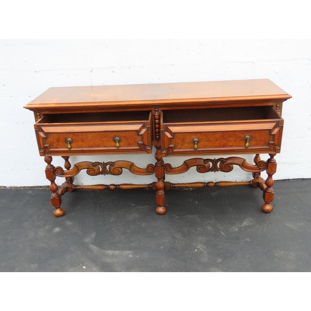 Traditional 1900s Carved Long Sideboard Buffet Credenza Bathroom Vanity 6398 For Sale - Image 3 of 18
