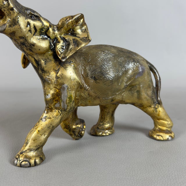 Metal Elephant Trunk Sculpture Statue, 1960s, Brass For Sale - Image 7 of 11