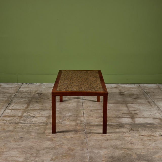 Gordon & Jane Martz Green Speckle Glazed Coin Tile Coffee Table For Sale In Los Angeles - Image 6 of 15