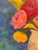 Beautiful floral still life painting of roses in a white pitcher by noted California Bay Area artist Carol Putman....