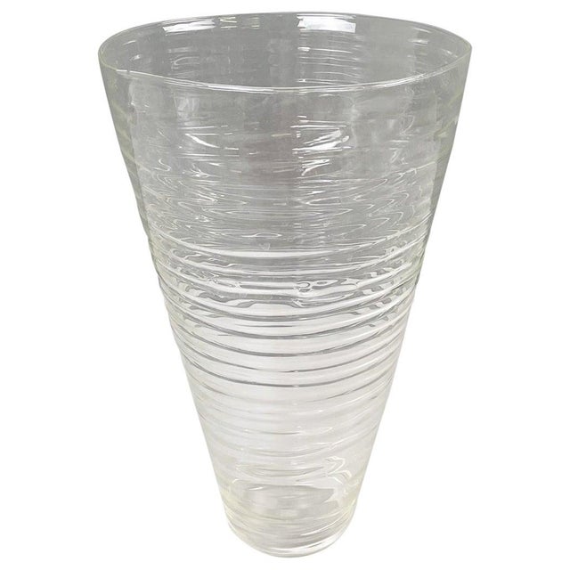 Modern Italian Glass Vase with Round Shape and Spiral by Roberto Faccioli, 1990s For Sale - Image 9 of 9