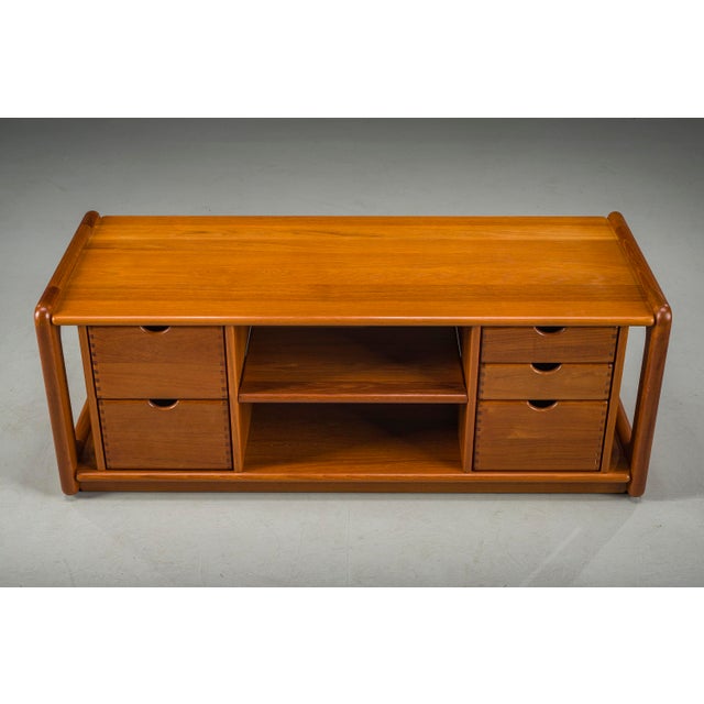 Wood Mid-Century Danish Teak Vinyl Storage Cabinet from Dyrlund, 1960s For Sale - Image 7 of 11