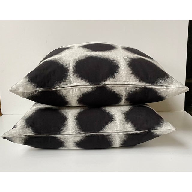 Modern Big Dot Grey / Black Pillows- a Pair For Sale - Image 3 of 6