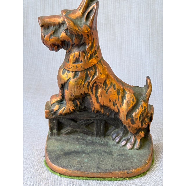 Vintage Cast Iron Copper Scottie Dog Bookends a Pair For Sale - Image 15 of 15