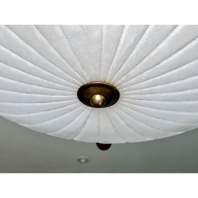 1970s Directoire Style French Alabaster Pendant Chandelier For Sale - Image 14 of 18