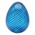 Signed Venini Murano Canne Ritorte Blue & Green Art Glass Egg Sculpture, 1970s 7" For Sale
