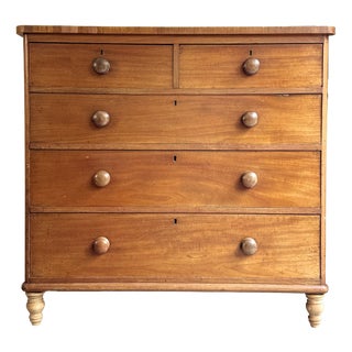 Large Antique Mahogany and Oak Chest of Drawers For Sale