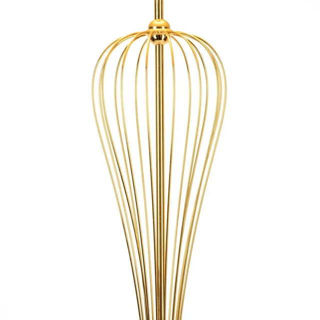 1970s German Floor Lamp in the Shape of a Whisk, Gold-Plated Brass, by Bankamp, 1970s For Sale - Image 5 of 8