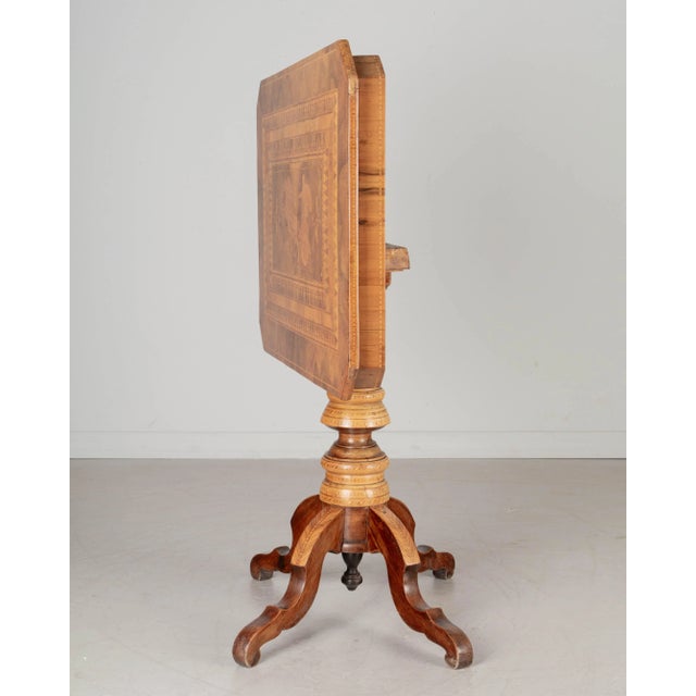 Neoclassical 19th Century Italian Marquetry Tilt-Top Center Table For Sale - Image 3 of 9