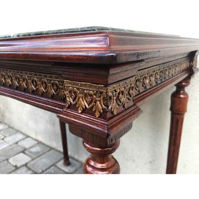 Louis XVI Style Marble, Brass & Wood Coffee Table, 1980s For Sale - Image 18 of 18