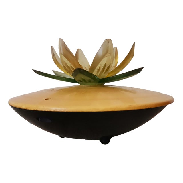 Small Eastern European Acrylic & Plastic Water Lily or Lotus Night Lamp, 1970s For Sale