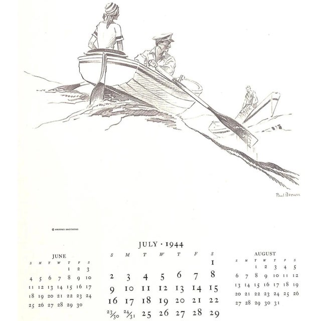 Paper Paul Brown X Brooks Brothers Calendar 1944 For Sale - Image 7 of 14