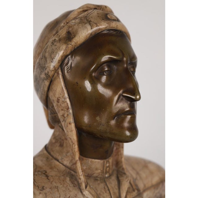 Marble Bust of the Italian Poet Dante Alighieri, 1900 For Sale - Image 15 of 15