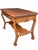 Beautiful Victorian tiger oak antique table. One long drawer with original pulls, dovetail joinery and lovely carved lower...