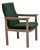 Danish Armchair in Green Furniture Wool and Oak Wood from Høng Stolefabrik, 1980s For Sale