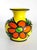 Offered is a hand painted glazed ceramic vase with a bold floral motif made in Italy, circa. the 1960s. Measures 5.875"...