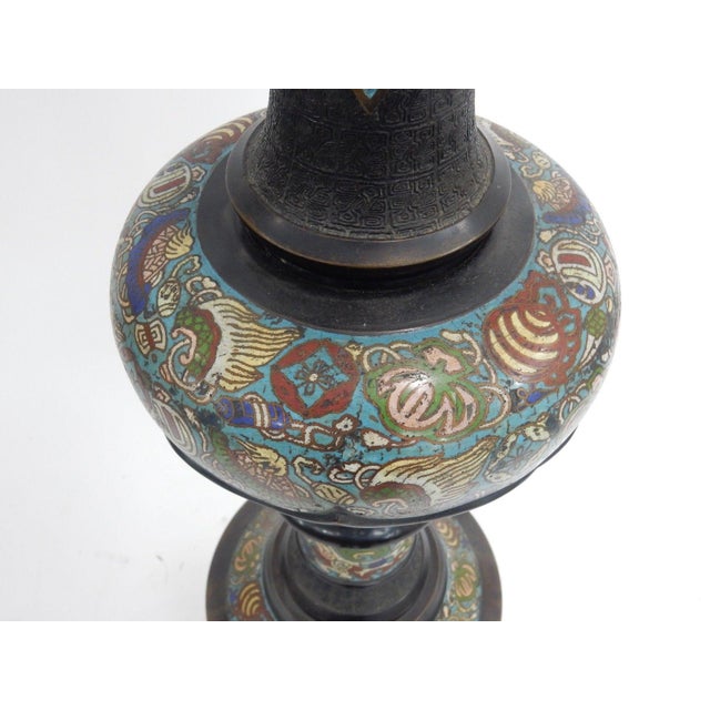 Antique 1880 Japanese Dragons Bronze and Cloisonne Floor Lamp Chairish