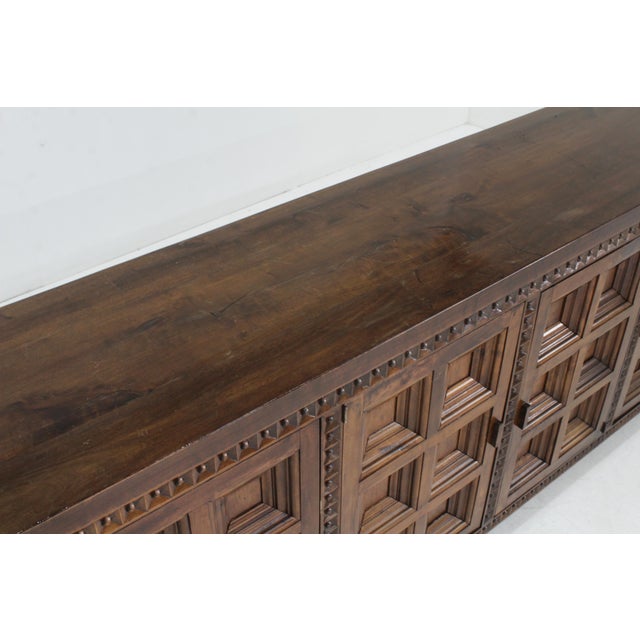 Spanish Brutalist Sideboard in Walnut, 1960s For Sale - Image 3 of 10