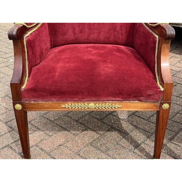 Antique French Empire Ormolu Mounted Armchairs For Sale - Image 10 of 18