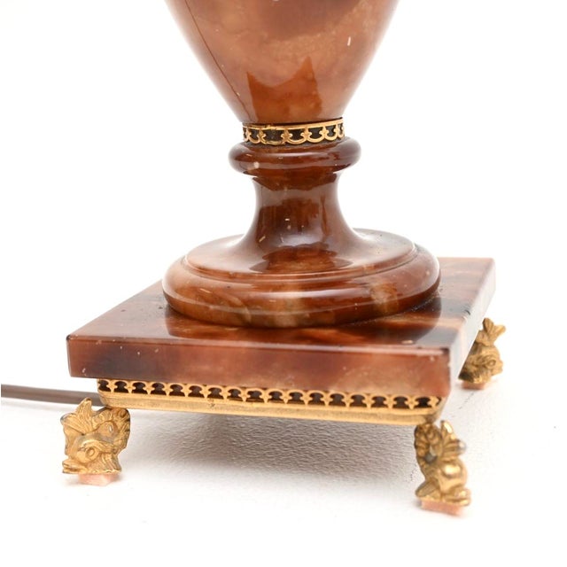 Brown Antique Italian Alabaster Table Lamps, 1950s, Set of 2 For Sale - Image 8 of 11