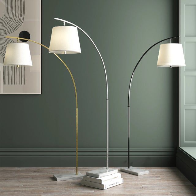 2020s Currey & Company Cloister Nickel Floor Lamp For Sale - Image 5 of 7