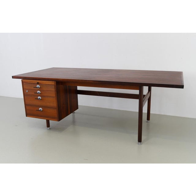Mid-Century Rosewood Executive Desk with Y Pulls from Jens Risom, 1960s For Sale - Image 14 of 18