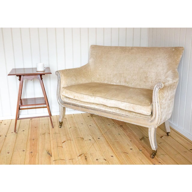 Antique French Sofa in Velvet, 1830 For Sale - Image 11 of 18
