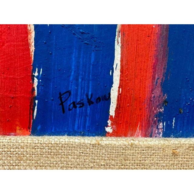Paskow Mid-century mixed media painting on board Signed lower right 24 x 30 unframed, 32 x 38 framed