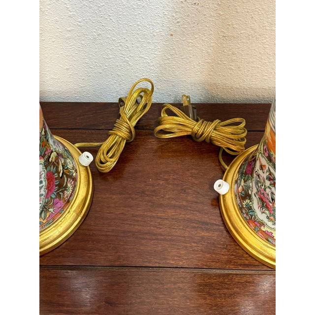 1950s Oriental Style Porcelain Table Lamps For Sale - Image 5 of 10