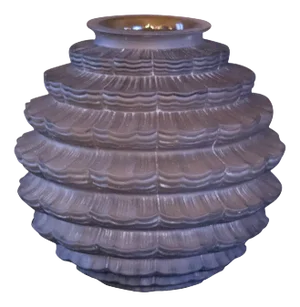 Art Deco French Smoke Glass Vase, 1930s